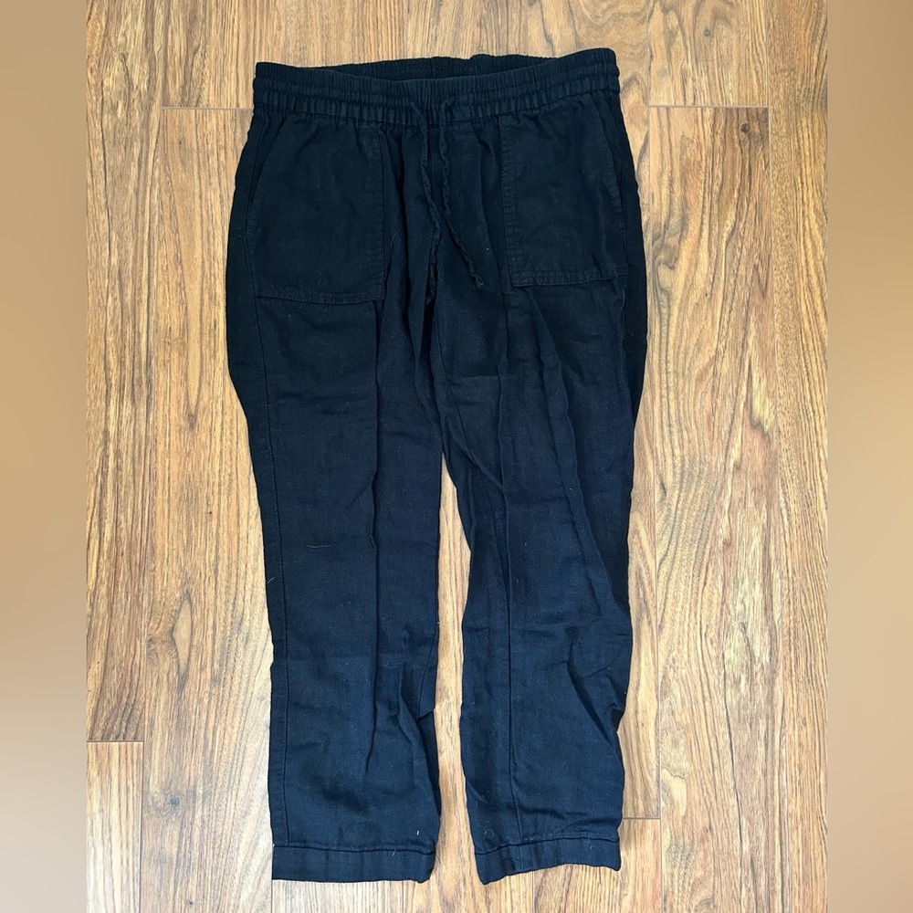 Old Navy, Linen-Blend, Cropped Pant, High Waisted, Size XS, Black Jack